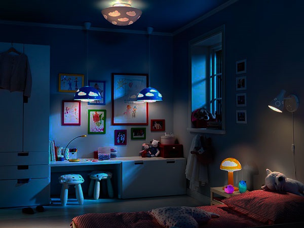 نورپردازی اتاق خواب کودک در شب