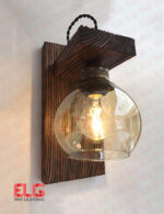 چراغ دیواری حباب دار چوبی