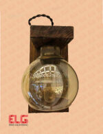 چراغ دیواری حباب دار چوبی