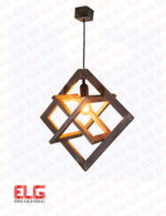 چراغ آویز چوبی E27 مدل ستاره