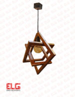 چراغ آویز چوبی E27 مدل ستاره