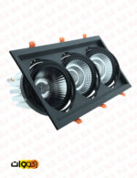 قاب توکار مربعی 3×1 اکووات مخصوص لامپ ar111