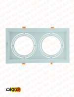 قاب توکار مربعی 2×1 اکووات مخصوص لامپ ar111