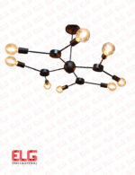 لوستر مولکولی 8 شعله فلزی مدل RA10107