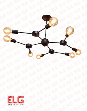 لوستر مولکولی 8 شعله فلزی مدل RA10107