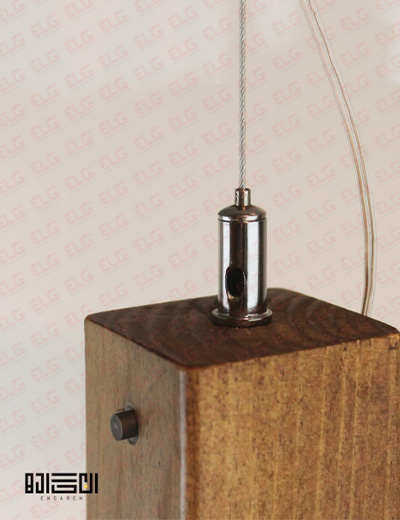 چراغ آویز انگاره چوبی لامپ دار مدل NEY 3