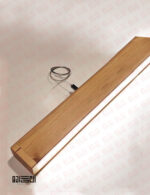 چراغ خطی آویز انگاره چوبی لامپ دار مدل ماهان 1