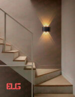 چراغ دکوراتیو دیواری دو طرفه ضد آب 12 وات لنزدار - Image 2