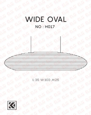 لوستر آویز کارتنی دستساز مدل WIDE OVAL