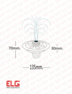 چراغ فواره ای 6 وات لوله 1/2 و 1 اینچ ضد آب 12 ولت Emax - Image 2