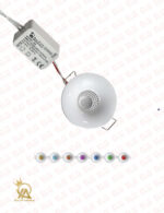 چراغ COB چشمی 3 وات توکار بدنه سفید یکتا افروز