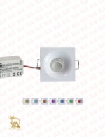 چراغ COB چشمی 3 وات توکار بدنه سفید یکتا افروز