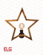 چراغ دیواری چوبی طرح ستاره