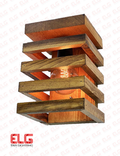 چراغ دیواری چوبی مدل شیاردار
