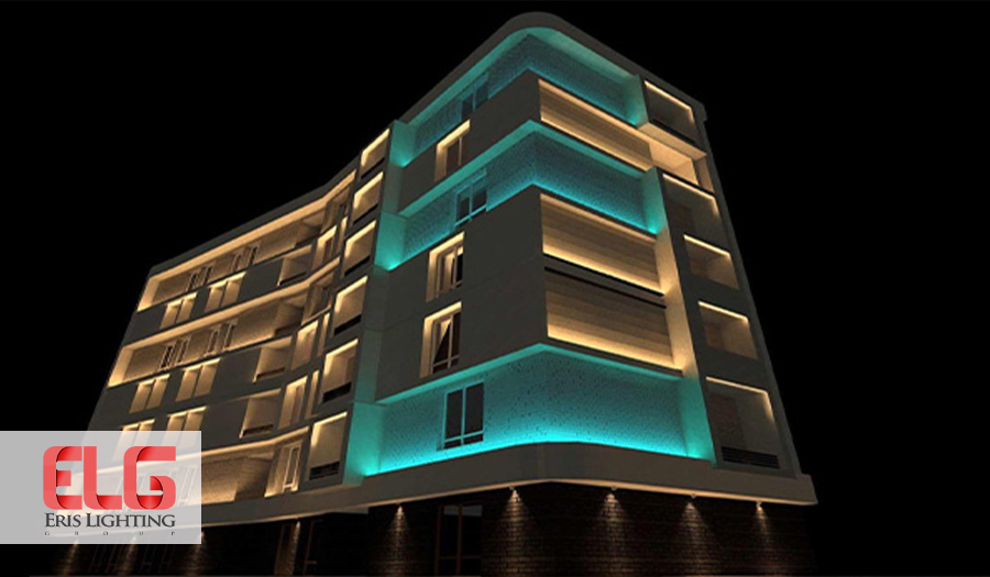  نورپردازی نما ساختمان با ریسه