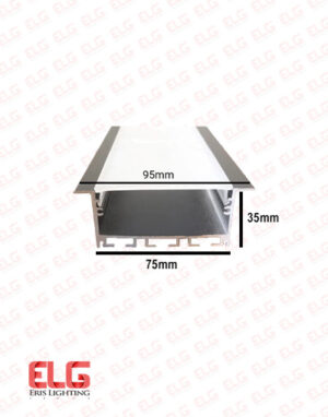 پروفیل چراغ خطی توکار کد 30 رویه 95 و عمق 35 میلی متر با دیفیوزر