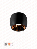 چراغ دکوراتیو منحنی روکار رفلکتوردار رزگلد مشکی