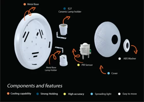 چراغ سقفی سنسوردار لامپ خور شیله