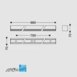 ابعاد طول چراغ خطی روکار 24 وات مدل لومینا مازی نور