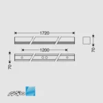 مشخصات ابعاد طول چراغ خطی روکار 47 وات مدل لومینا مازی نور