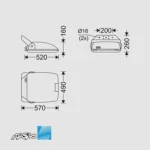 مشخصات ابعاد پروژکتور 400 وات بخار سدیم و متال هالاید مدل وگا مازی نور