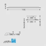 پنل 120*30 توکار سقفی 54 وات برای سقف یکپارچه مازی نور