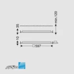 مشخصات ابعاد پنل 60 در 60 توکار سقفی 54 وات مدل اپتیلد مازی نور