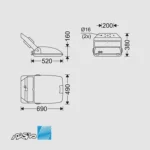 مشخصات ابعاد چراغ خیابانی 400 وات بخار سدیم و متال هالاید با محفظه الکتریکی مازی نور