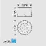 مشخصات ابعاد چراغ دفنی 14 وات مدل اینترالوکس مازی نور