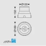 مشخصات ابعاد چراغ دفنی 6 وات مدل اینترالوکس مازی نور