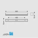 مشخصات طول چراغ خطی روکار 16 وات مدل لومینا مازی نور