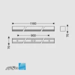 مشخصات طول چراغ خطی روکار 31 وات مدل لومینا مازی نور