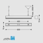 مشخصات کلی چراغ خطی روکار 12 وات با ماژول برق مستقیم مدل لومینا مازی نور