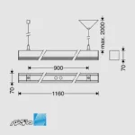 مشخصات کلی چراغ خطی روکار 31 وات مدل لومینا مازی نور