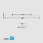 ابعاد پنل 120*30 روکار/آویز 42 وات بک لایت اپتیلد مازی نور