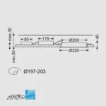 ابعاد چراغ دانلایت توکار 28 وات مدل هلنا مازی نور