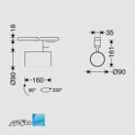 ابعاد چراغ ریلی 30 وات تک فاز هانی مازی نور