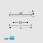 مشخصات ابعاد پنل 60 در 60 روکار آویز 42 وات بک لایت مدل اپتیلد مازی نور