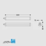 ابعاد چراغ ضد نم وغبار 18 وات مدل ایزولا مازی نور