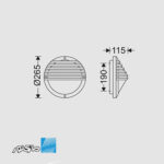 مشخصات ابعاد چراغ دیواری 14 وات کرونا مازی نور
