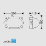 مشخصات ابعاد چراغ تونلی 9 وات مدل راکی مازی نور