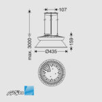 چراغ آویز دکوراتیو 150 وات لدیسان سری Reliance مازی نور - تصویر 2