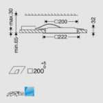 مشخصات چراغ دانلایت توکار 25 وات 20*20 سانتی مدل آریانا سری Reliance مازی نور